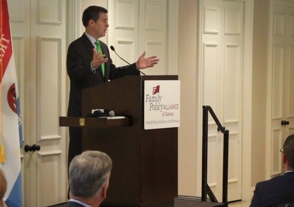 Gov. Sam Brownback shared his support and encouragement for the Kansas Family Voice of Kansas.